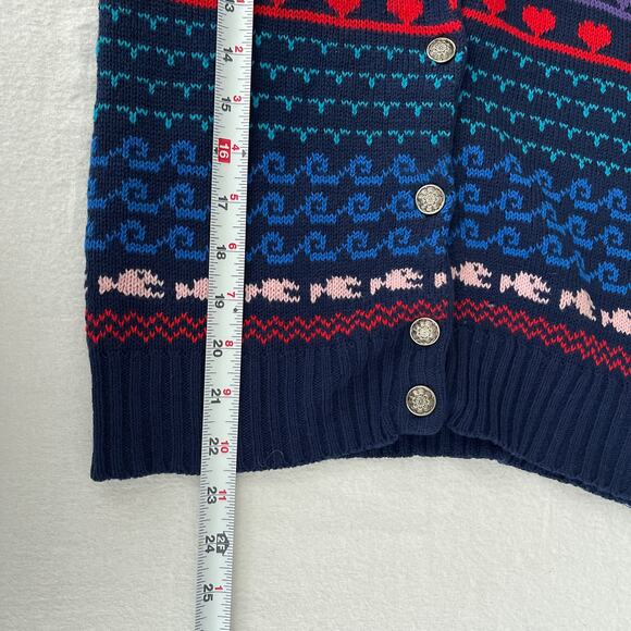 Eclipse LA Vtg Sweater Cardigan Women L Novelty Knit School Animals Heart Preppy - Picture 9 of 9